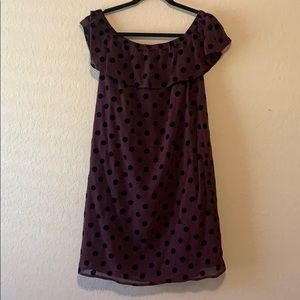 JCrew off the shoulder polka dot dress